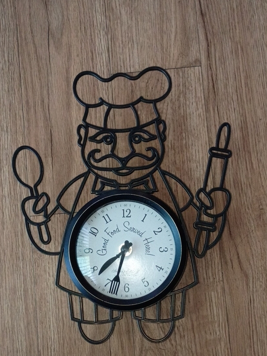 Other - Black Chef Wall Clock - Home Wall Decor
